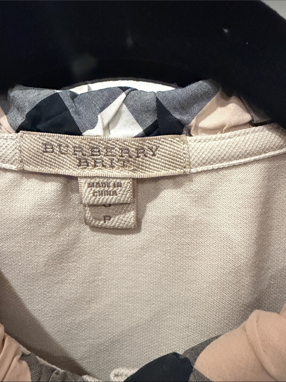 Burberry Beige Polo with Signature Check Ruffle Collar - Picture 2 of 2